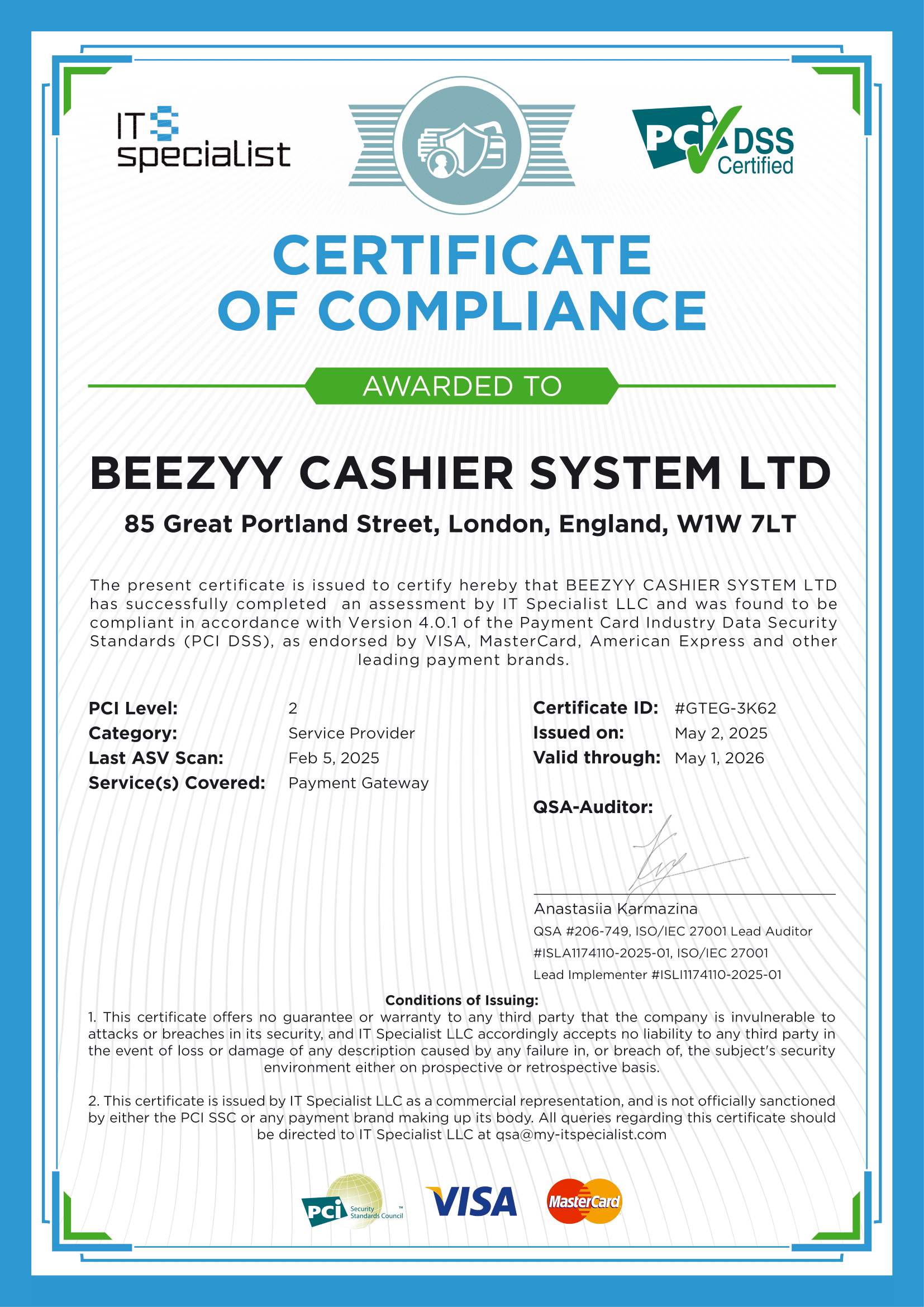 certificate